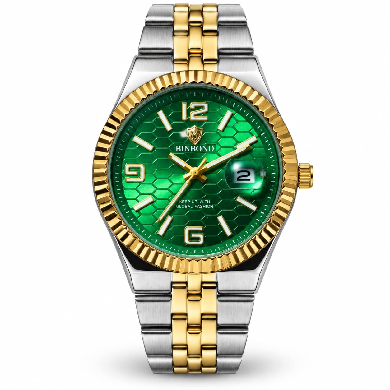 Royale Emerald Green Two Tone Luxury Men's Watch — fashion watch